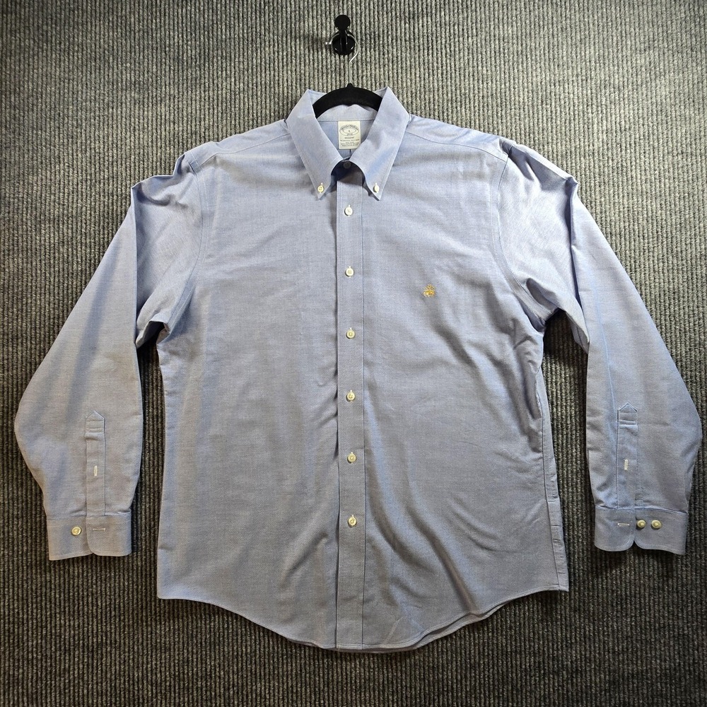 Brooks Brothers Regent Shirt Mens Large Blue Non Iron Button Down Dress Shirt